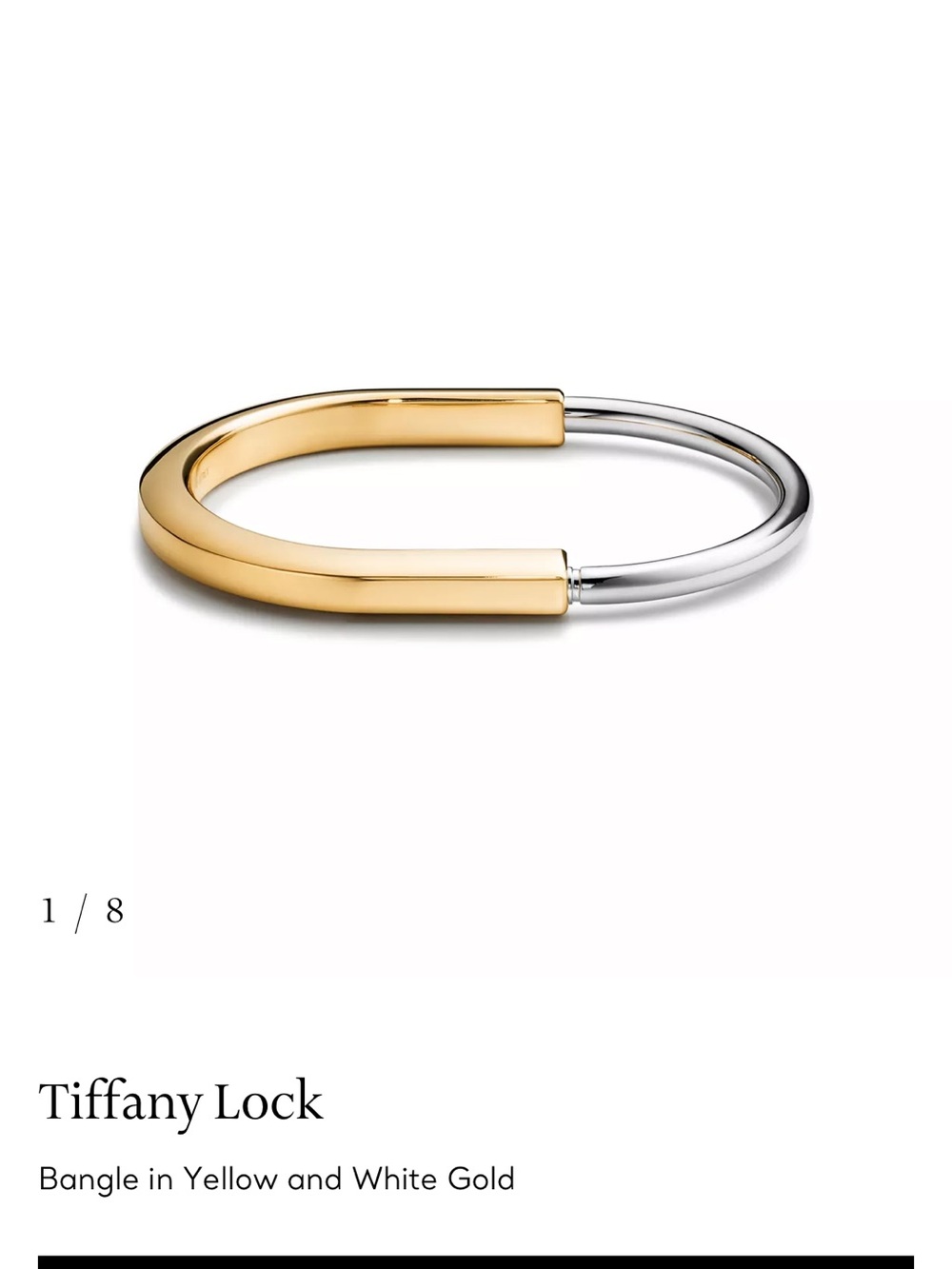 Tiffany & Co. Two-Tone Yellow and White Gold Lock Bangle